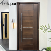 Porte d'entrée décorative en aluminium CNC avec panneau métallique pour maison moderne