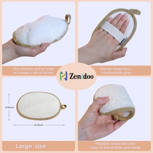 Serviette de bain exfoliante en loofah pour le dos, naturelle, elliptique, pour usage domestique quotidien - Product Image 6