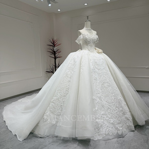 Abito da sposa di lusso Jancember XX48 in pizzo, abito da ballo con spalle scoperte e applicazioni, per <span class=keywords><strong>matrimonio</strong></span> e festa - Product Image 3