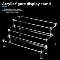 Présentoir à figurines en acrylique, étagère de rangement multi-niveaux en forme d'escalier pour boîtes mystères, verre acrylique 3mm, style standard, montage facile