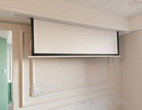 60-150 pouces 16:9 motorisé caché intégré tension plafond écran de projection électrique télécommande levage écran de projecteur