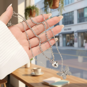 Vendita calda moda di tendenza minimalisti catena collane serratura iniziale lega di fiori in stile coreano per il regalo delle donne all'ingrosso - Product Image 3