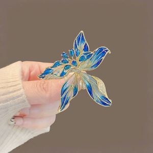 Exquisite Silver Plated Orchid Brooches Crystal Rhinestone Elegant Temperament <b>Wedding</b> Coat <b>Accessories</b> for Women Gift - Product Image 4