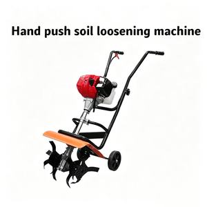Désherbeuse à roues poussée à la main pour ameublir la terre et creuser des fossés, petite tondeuse à <span class=keywords><strong>gazon</strong></span> multifonctionnelle portative à essence à deux temps - Product Image 2