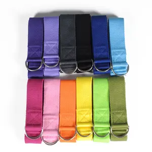 Cinturón de seguridad ajustable para Yoga, banda elástica de dos colores, color gris y morado