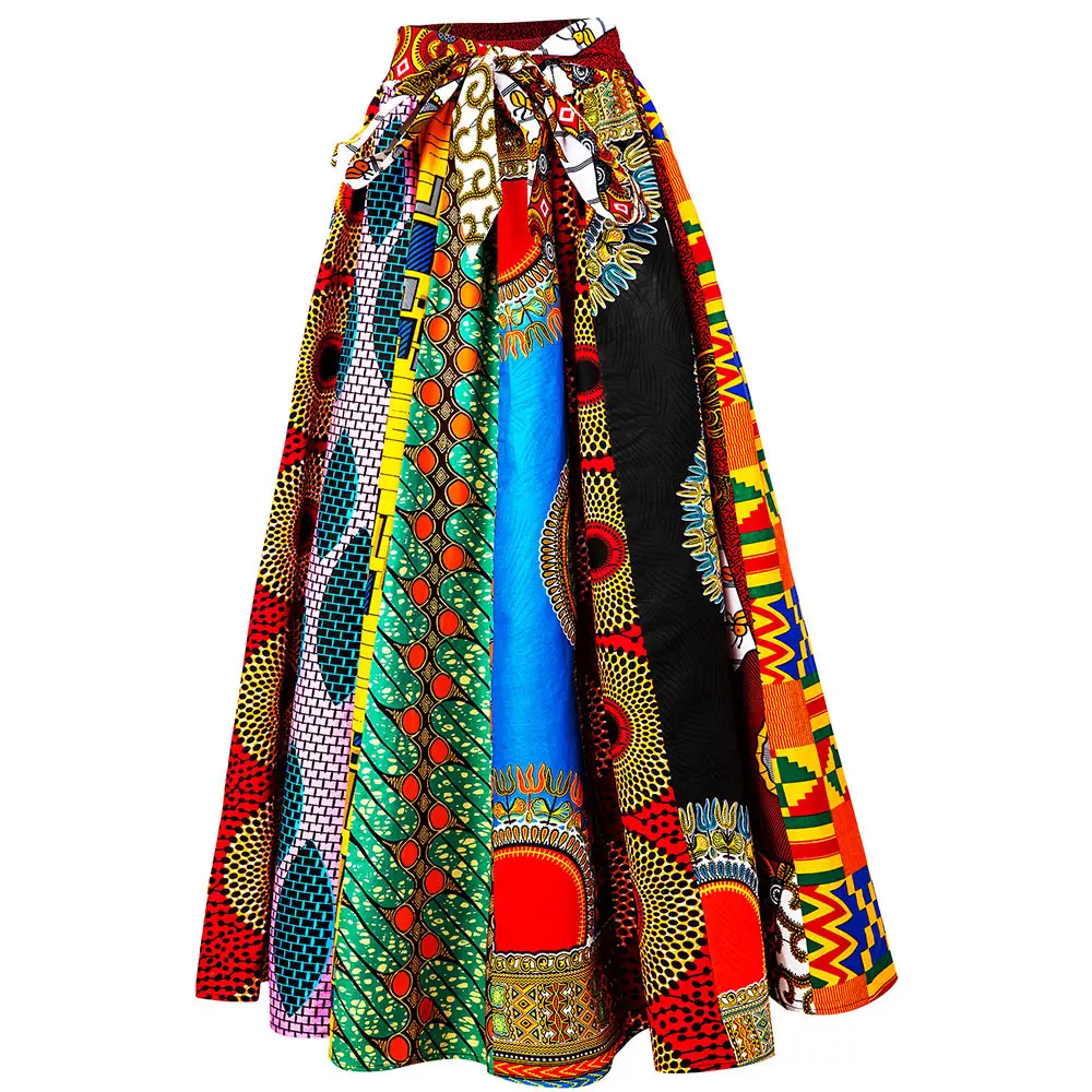 Hot Sell Afrikanische Traditionelle Frauen Afrikanische Kitenge Print Kleidung Dashiki Maxi röcke Lange Afrikanische Röcke Für Frauen