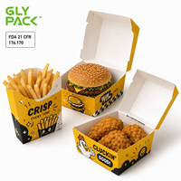 Boîte personnalisée pour ailes de poulet, conteneur en papier de qualité alimentaire avec emballage pour frites et pop-corn pour restaurant de restauration rapide à emporter, impression personnalisée