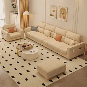 意大利设计高品质豪华别墅客厅猫爪皮室内家具模块化布艺沙发