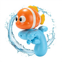 Pistolet à eau miniature en plastique Wanna Magic Cute Clownfish pour les tout-petits et les enfants - Jouet pour jouer à l'eau à la plage, à la piscine ou dans le bain en été