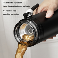Thermos isotherme Loya à double paroi en acier inoxydable, ouverture à un bouton, 350 ml, infuseur à thé, isolation thermique 6-12 heures, écologique
