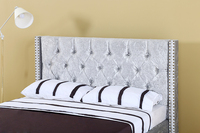 Wills oon Luxury Style Moderne Möbel Doppel-Kingsize-Bett Diamant getuftet gepolstert Wingback Kopfteil Holzrahmen Leder