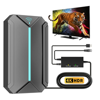 Antena de TV Vertical VLG HD022 con Amplificador de Señal 360°, 4K HDR 10+, Canales Gratuitos, Conector F Macho, Ganancia de 28dB, para Hogar, RV, Sala de Estar