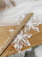 DELACE SXGN fleurs florales délicates dentelle Patch Floral brodé dentelle Applique avec robe de mariée perlée accessoires de bricolage
