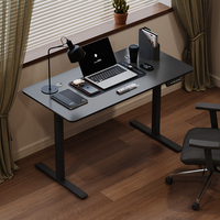 Nouveau modèle de bureau informatique de haute qualité, table de bureau à moteur unique, noir, bureau assis-debout, bureau électrique réglable en hauteur
