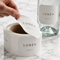 Étiquettes de bouteilles de vin personnalisées à marque privée, estampage à chaud argent/or, papier d'art de luxe, autocollants adhésifs imperméables à gratter en rouleau