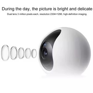 Caméra de sécurité IP sans fil intelligente <span class=keywords><strong>C300</strong></span> à double objectif 3MP avec détection IA et capteur CMOS grand angle 360° - Product Image 4
