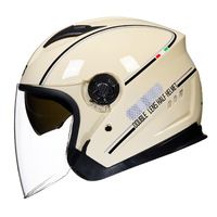 Casque de moto, de kart, de scooter, de moto-vélo, de moto, à double visière, vintage, quatre saisons, demi-casque de course