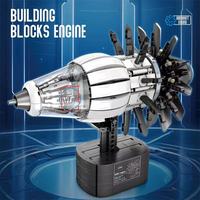 Reobrix 33018 2025 Nuevo MOC City, Ensamblaje de Motor de Avión, Modelo Educativo DIY para Niños, Regalos de Cumpleaños, Juego de Bloques de Construcción