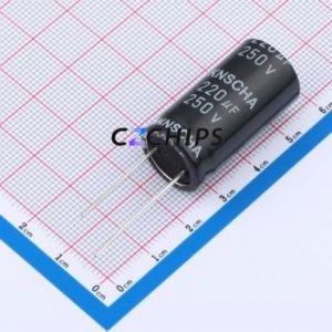 Condensador Electrolítico de Aluminio de Orificio Pasante 152EC0251, Componente de Orificio Pasante THT, D16xL32mm 220uF 20% 250V 618mA-120Hz - Product Image 1