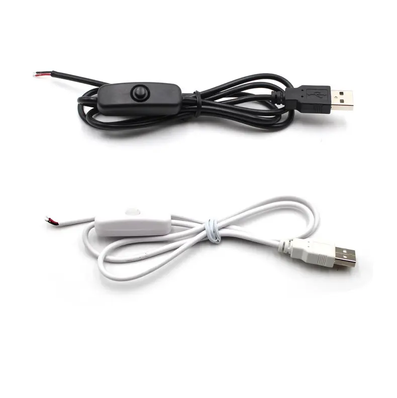 USB to Open End Cable with 501 Switch Power Charging Cable for Led Light