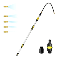 VITOP WP-225002 Outil de nettoyage de gouttières télescopique en aluminium de 2,5 mètres avec interrupteur à bouton, poignée EVA, lance de pulvérisation d'eau, écologique et réutilisable