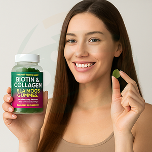 Gummies de collagène pour adultes en marque propre avec biotine, vitamine C, complément alimentaire pour la santé des cheveux, des ongles et de la peau - Product Image 4