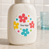 Étiquettes autocollantes rondes en vinyle imperméable avec logo personnalisé, impression florale personnalisée, étiquettes en rouleau pour produits de beauté