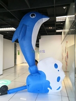 Modèle de Dauphin Gonflable Géant Bleu en Forme d'Animal Marin pour Décoration de Fête d'Anniversaire sur le Thème de l'Eau pour Enfants