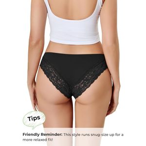 Ropa interior de encaje para mujer, bragas de talle medio, paquete de 5, estilo básico sin costuras - Product Image 4