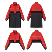 Chaqueta de Motocicleta 2 en 1 Desmontable para Hombre, Cortavientos, Impermeable, con Cierre, Diseño Color Block, Estilo Urbano, Prenda Exterior de Moda