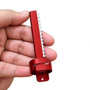 Red Plastic Single Blade <b>Razor</b> with Adjustable Clamp Handle for Precise Shaving Thinning Body & Face Use <b>Men</b> - Product Image 6
