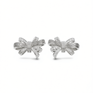 Tiffany & Co. Boucles d'oreilles en diamant, or blanc, taille baguette, couleur D, naturelles, style classique pour femme, pour mariage - Product Image 1