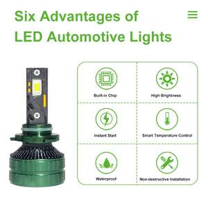 P11B Phares LED universels 9006 HB4, taille compacte, design mini pour Honda Civic, <span class=keywords><strong>Toyota</strong></span> Corolla, Nissan, kit d'installation facile - Product Image 2