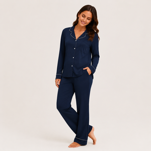 Women Bamboo <b>Pajama</b> <b>Suit</b> Custom Plus Size Lounge Wear Set Comfortable Homewear Soft Sleepwear OEM Production Factory Supplier - Product Image 2