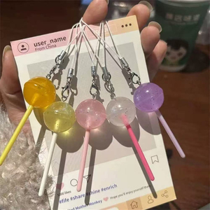 Porte-clés Sucette Mignonne Imitation Alimentaire, Chaîne de Téléphone Portable, Pendentif Décoratif pour Sac à Main Femme/Fille, Cadeau Sucré, Vente Chaude - Product Image 6