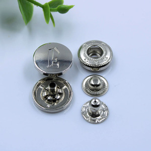Tùy Chỉnh Chữ Biểu Tượng E Bạc Vàng Mùa Xuân Kim Loại Snap Nút Quần Áo Xuống Áo Khoác Báo Chí Fastener Cho Phụ Kiện May Mặc - Product Image 4