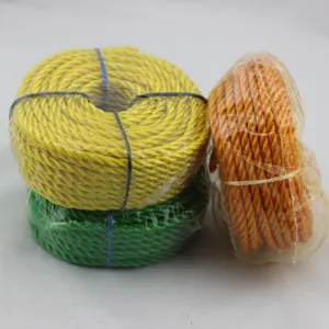 Plastic Three-strand Hollow Braided Rope PE/PP Rope Colorful Twisted Rope