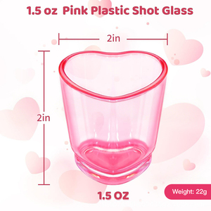 Set di 6 Bicchierini a Forma di Cuore da 45ml, Bicchieri per Birra Trasparenti, Regalo per <span class=keywords><strong>San</strong></span> <span class=keywords><strong>Valentino</strong></span>, per Tequila e Whiskey - Product Image 3