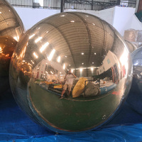 Décoration d'événement de fête boules de miroir en PVC double couche suspendus sphères de miroir gonflables ballons 2m 3m géant rose chaud pâques 1 couleur