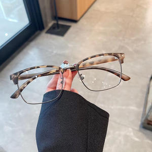 M2-2211 Monturas de Gafas Rectangulares para Hombre, Montura Completa, Lentes de PC con Protección Anti Luz Azul, para Rostros Grandes, Estilo Ejecutivo - Product Image 1