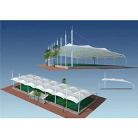 Toiture de stade en membrane tendue PVDF durable pour toutes les saisons, prix d'usine, ODM, OEM, tennis, volley-ball, padel, imperméable