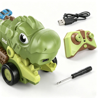 Voiture RC programmable dinosaure serpent de dessin animé 2.4G avec lanceur magnétique 'Mange et grandit', fonctions interactives, jouet interactif pour enfants