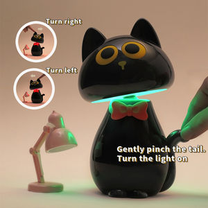 Luce Notturna RGB a 7 Colori a Forma di Gatto Carino per Soggiorni, Dimmerabile con Controllo Touch, Lampada da Comodino Ricaricabile USB per Bambini e Neonati - Product Image 3