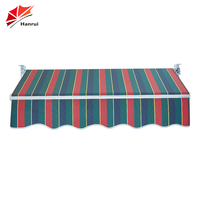 Ventes Flash : Auvent Bleu à Bras Articulé, Cadre en Aluminium, Voile en Polyester, Commande Manuelle, Protection Extérieure pour Balcon