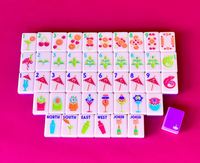 The Cocktail Club Édition 2.0 : Tuiles de Mahjong Thème Cocktails, Mini-Set en Acrylique pour Jeux de Casino