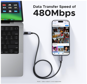 Câble USB-C vers USB-C Ugreen L509 100W PD à charge rapide avec affichage LED, E-Marker, câble de données tressé en nylon pour ordinateur portable, téléphone, tablette - Product Image 5