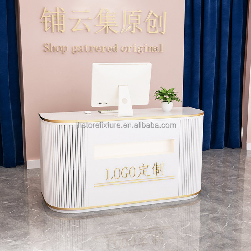 2022 г., высокое качество, логотип на заказ, материал MDF, кассовый прилавок для магазина одежды, торговый центр