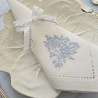 Lot de serviettes de table en lin de luxe lavables, personnalisables avec monogramme, pour invités de mariage