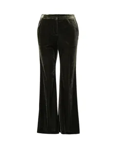 <span class=keywords><strong>Pantalon</strong></span> évasé en velours vert armée pour <span class=keywords><strong>femme</strong></span>, <span class=keywords><strong>pantalon</strong></span> de bureau extensible taille haute taille moyenne, nouvel arrivage - Product Image 1