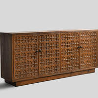 Armoire de salle à manger en bois massif de style américain, armoire d'entrée de style américain, luxe léger, moderne et minimaliste pour salon